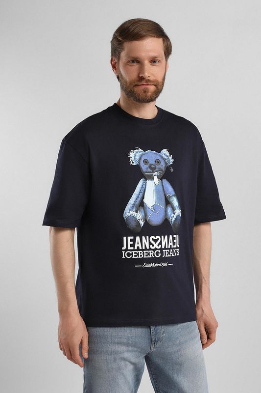 Футболка хлопковая с принтом Iceberg Jeans