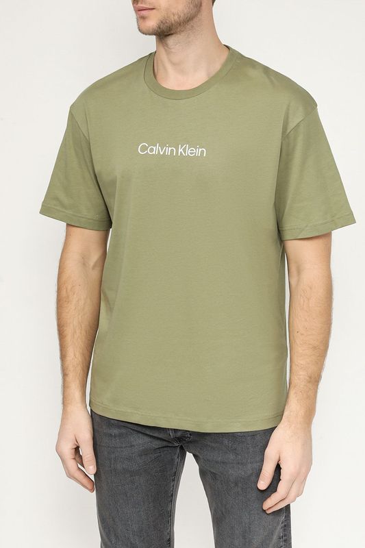 Футболка хлопковая с логотипом Calvin Klein