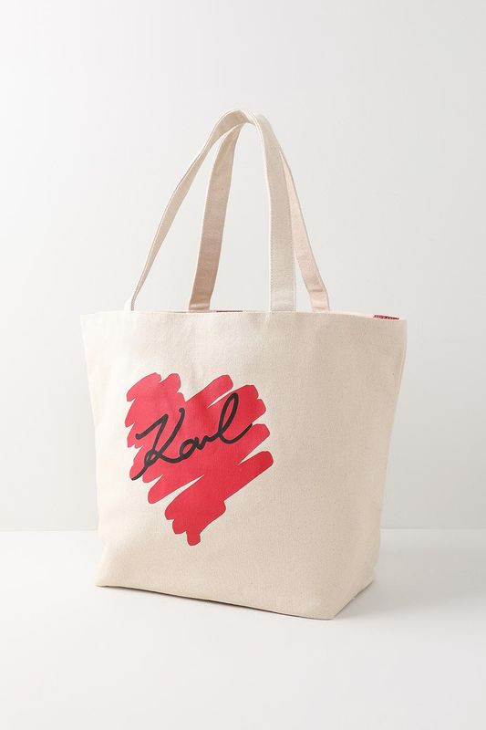 Сумка шоппер двусторонняя текстильная Hearts Karl Lagerfeld