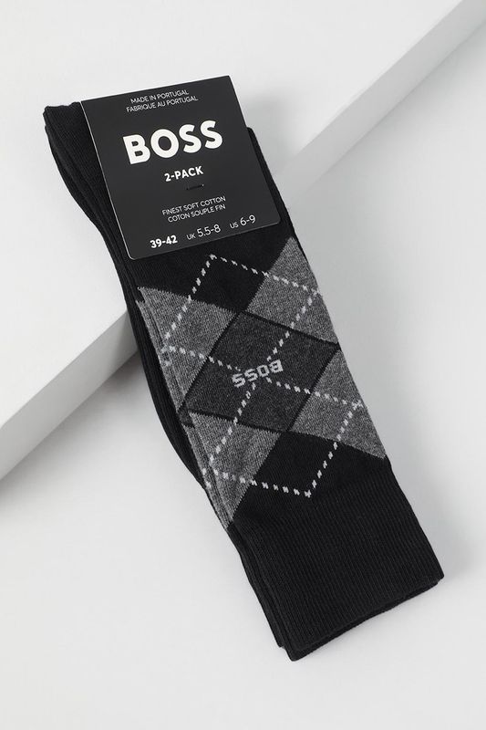 Набор из двух пар классических носков с принтом BOSS