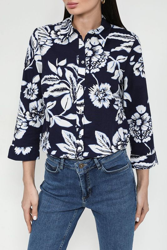 Рубашка хлопковая с цветочным принтом More&More