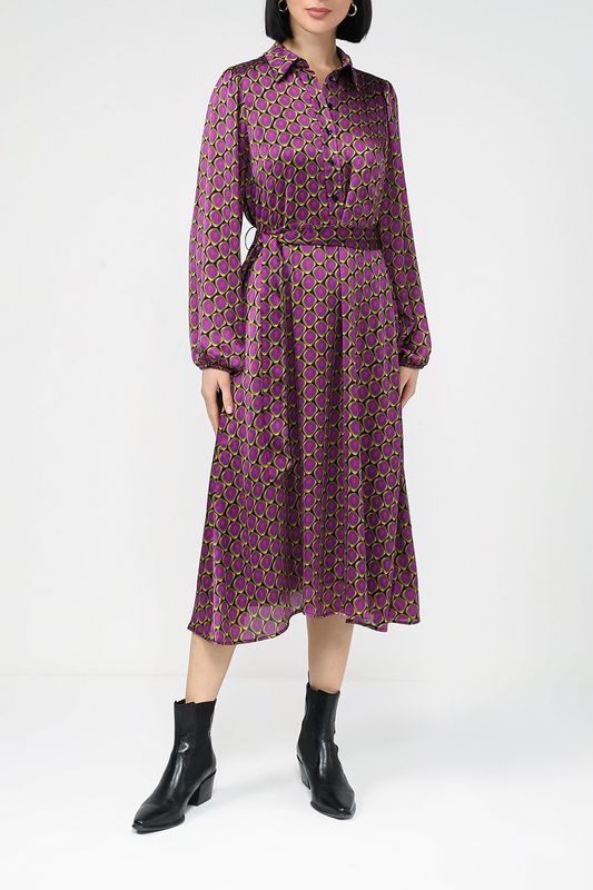 Атласное платье с графическим принтом More&More