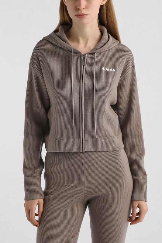 Кардиган вязаный с капюшоном укороченный Guess