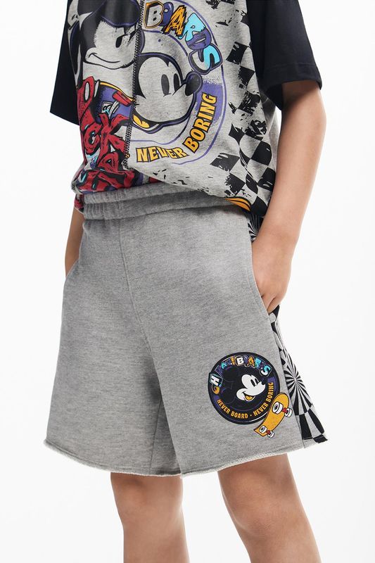 Шорты хлопковые на эластичном поясе с принтом Desigual