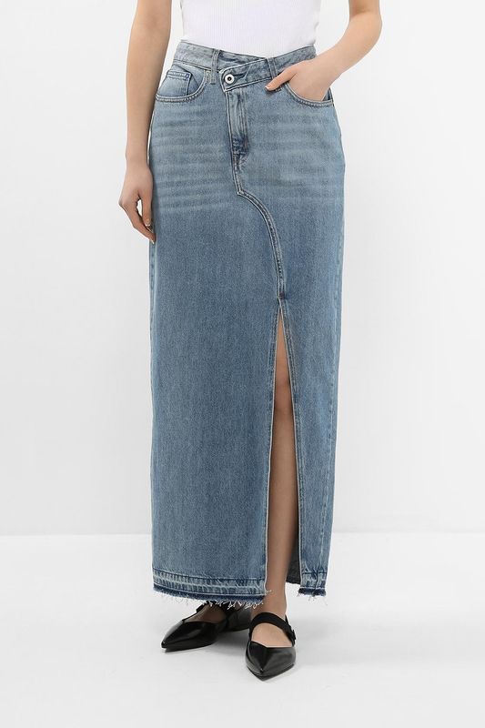 Юбка джинсовая с разрезом и необработанным краем Karl Lagerfeld Jeans