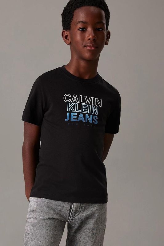 Футболка хлопковая с логотипом Calvin Klein Jeans