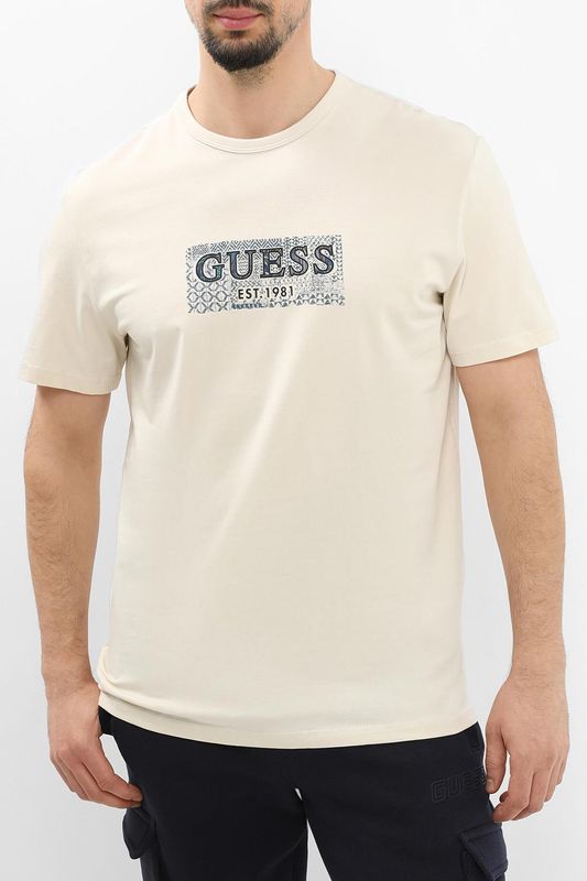 Футболка хлопковая с логотипом Guess