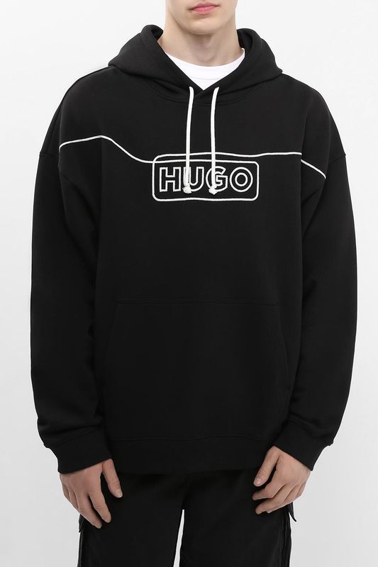 Худи хлопковое с логотипом HUGO BLUE