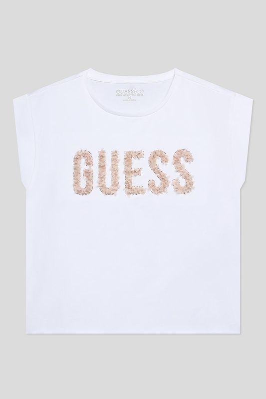 Футболка хлопковая без рукавов с логотипом Guess