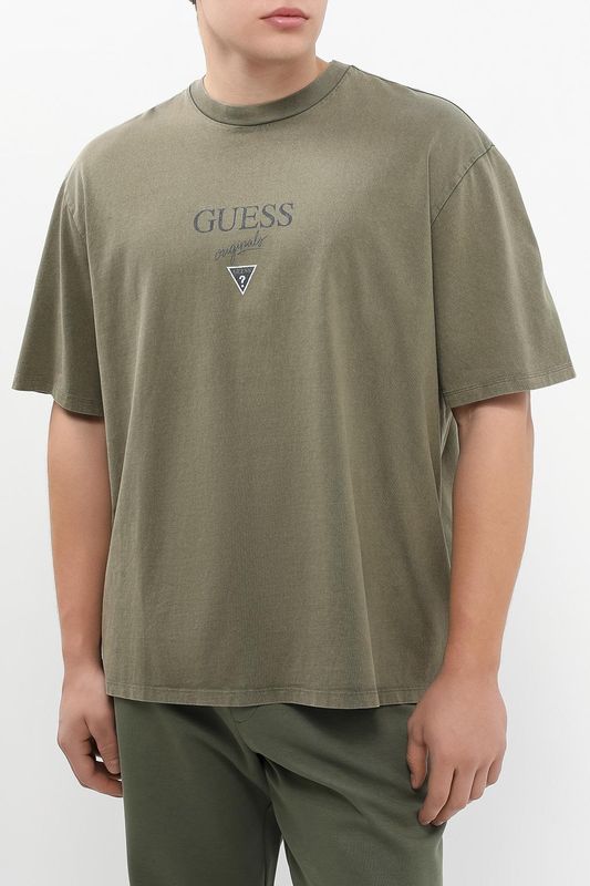 Футболка хлопковая с логотипом Guess Jeans