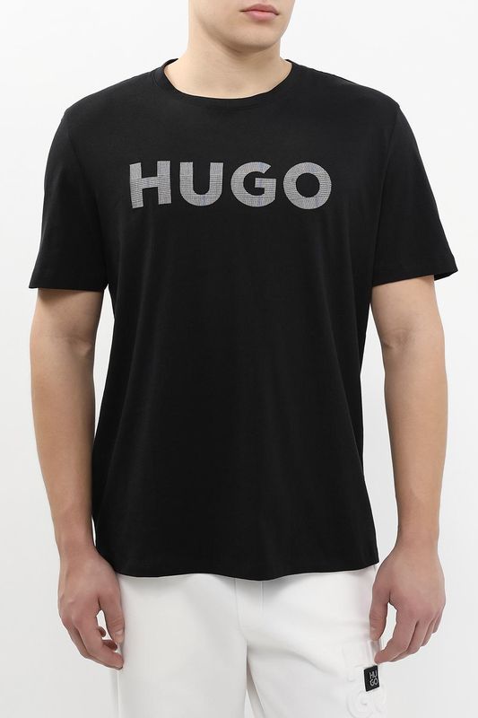 Футболка хлопковая с логотипом HUGO