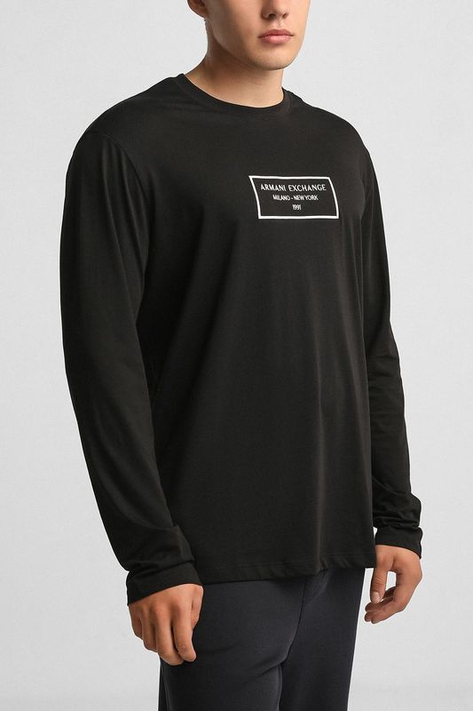 Лонгслив хлопковый с логотипом Armani Exchange