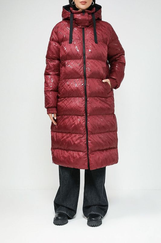 Стеганая куртка с капюшоном и принтом HUGO