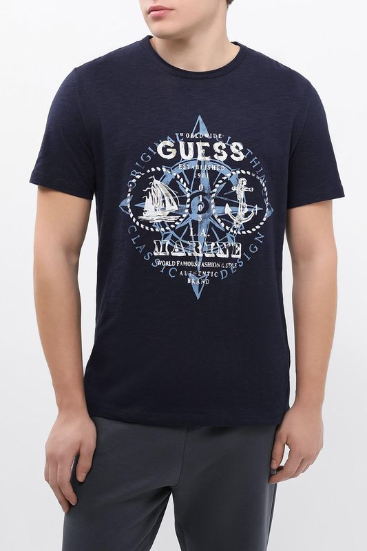 Футболка хлопковая с принтом Guess