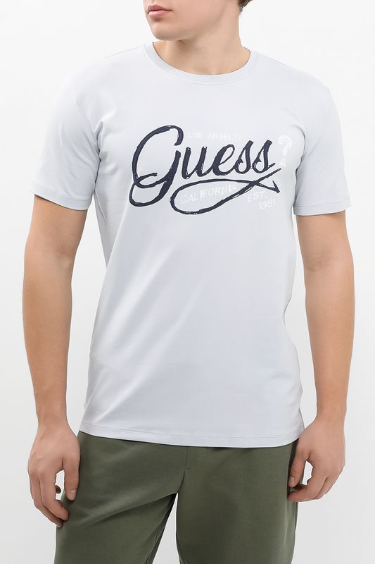 Футболка хлопковая с логотипом Guess