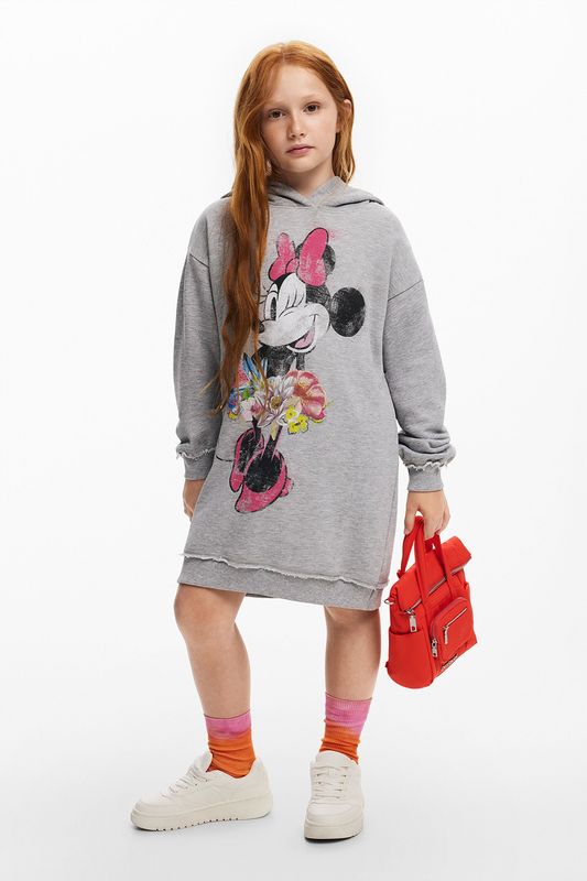 Платье-худи хлопковое с принтом Desigual