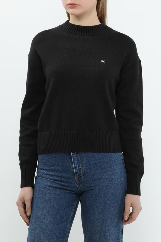 Джемпер хлопковый с воротником стойкой Calvin Klein Jeans