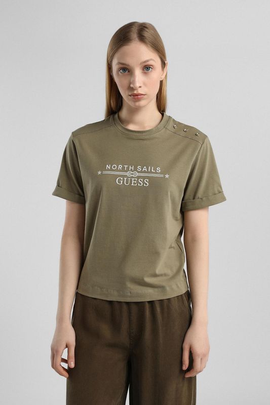 Футболка хлопковая с логотипом Guess