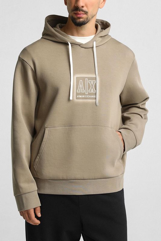 Худи хлопковое с карманом Armani Exchange