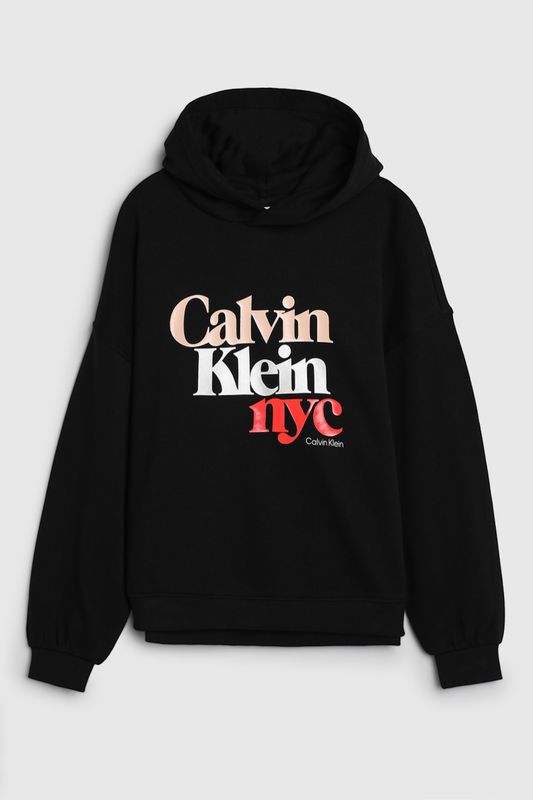 Худи хлопковое с логотипом Calvin Klein Jeans