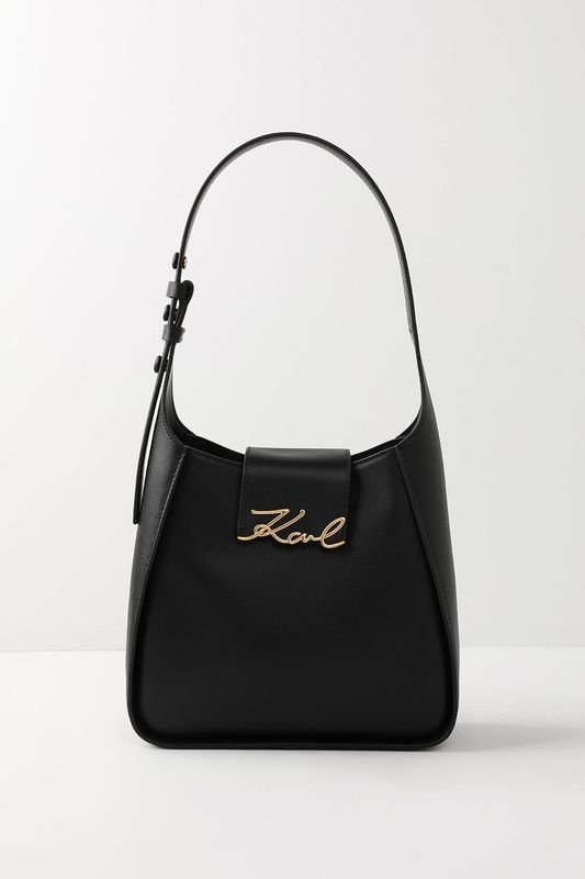 Сумка хобо кожаная Signature Karl Lagerfeld
