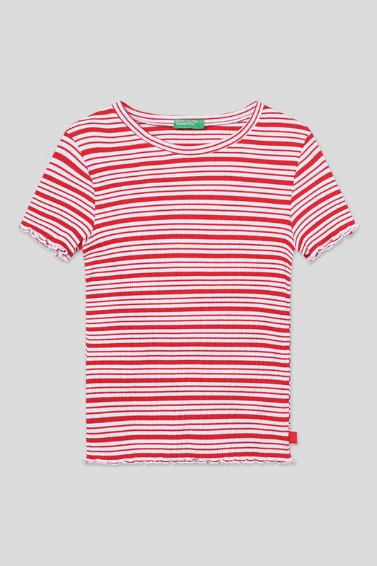 Футболка хлопковая в полоску Benetton