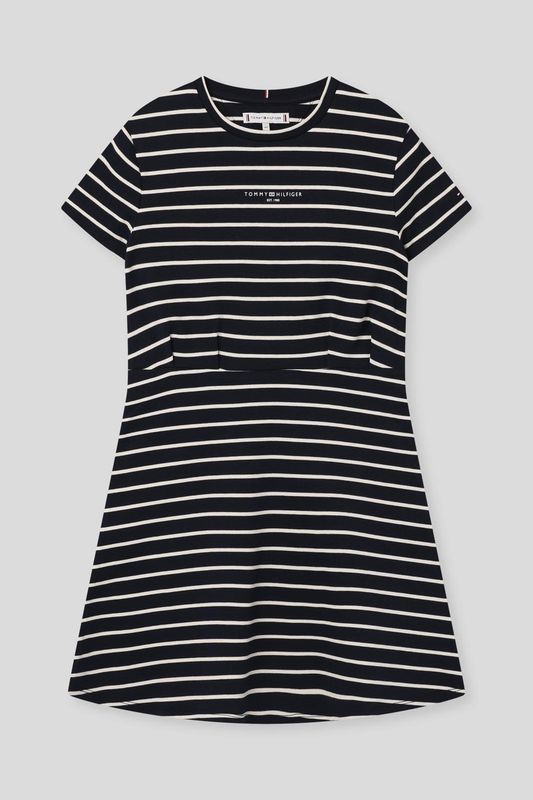 Платье хлопковое в полоску приталенное Tommy Hilfiger