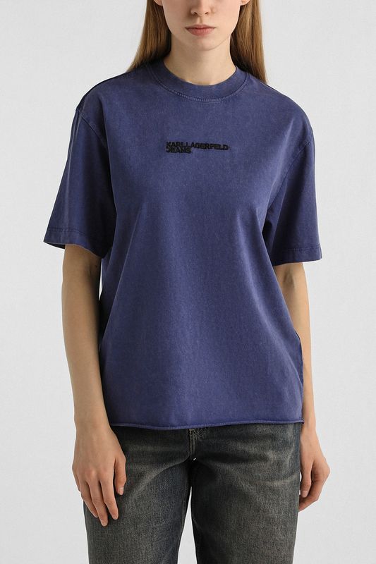 Футболка хлопковая с логотипом Karl Lagerfeld Jeans