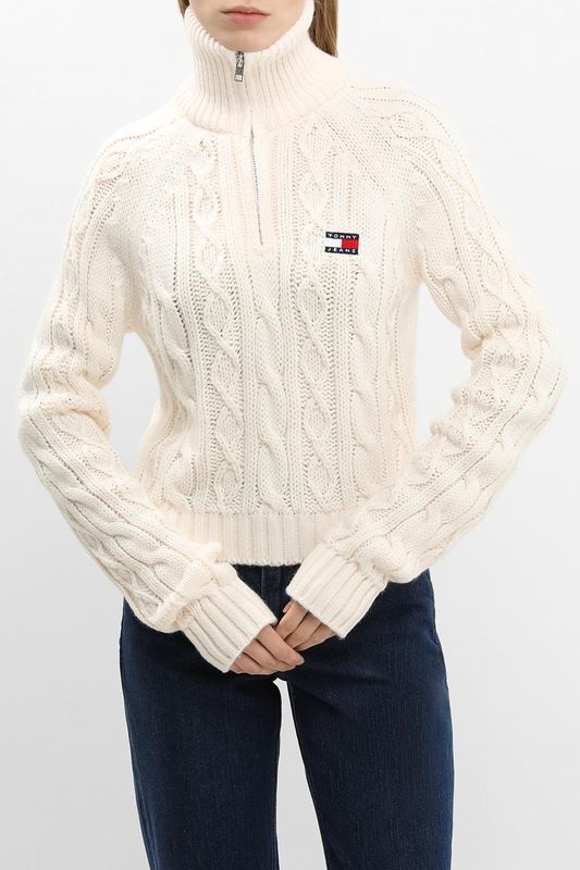 Пуловер текстурный с воротником на молнии Tommy Jeans