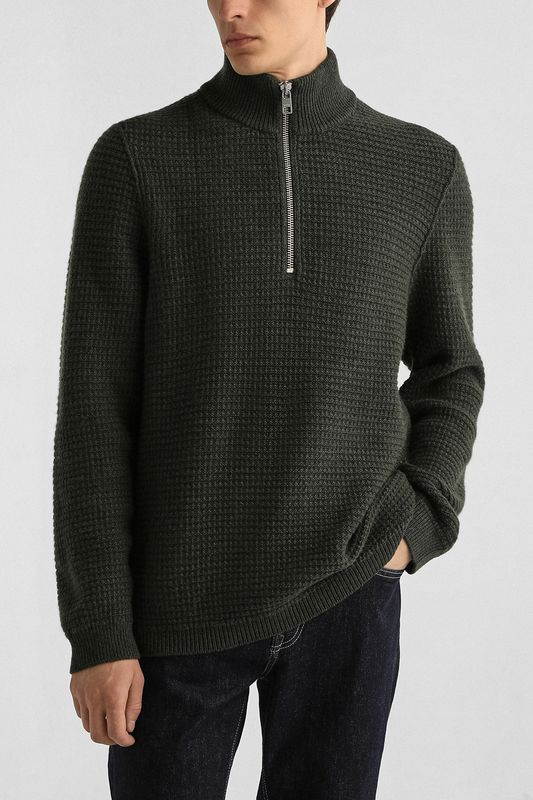 Пуловер шерстяной с воротником на молнии Marc O'Polo Denim