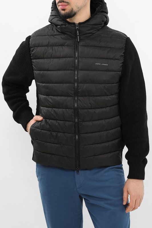 Куртка с капюшоном и трикотажными рукавами PEPE JEANS