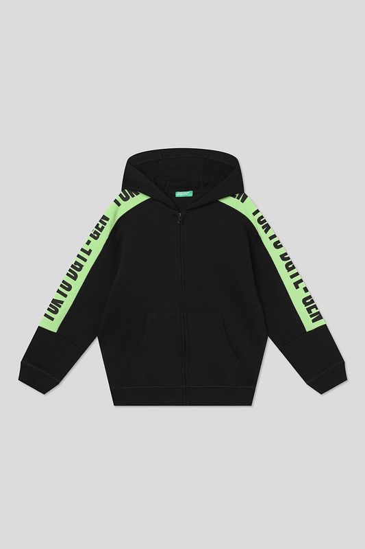 Толстовка хлопковая с капюшоном Benetton