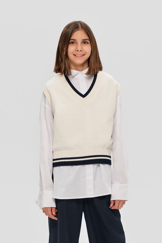 Жилет хлопковый с контрастной окантовкой Choupette