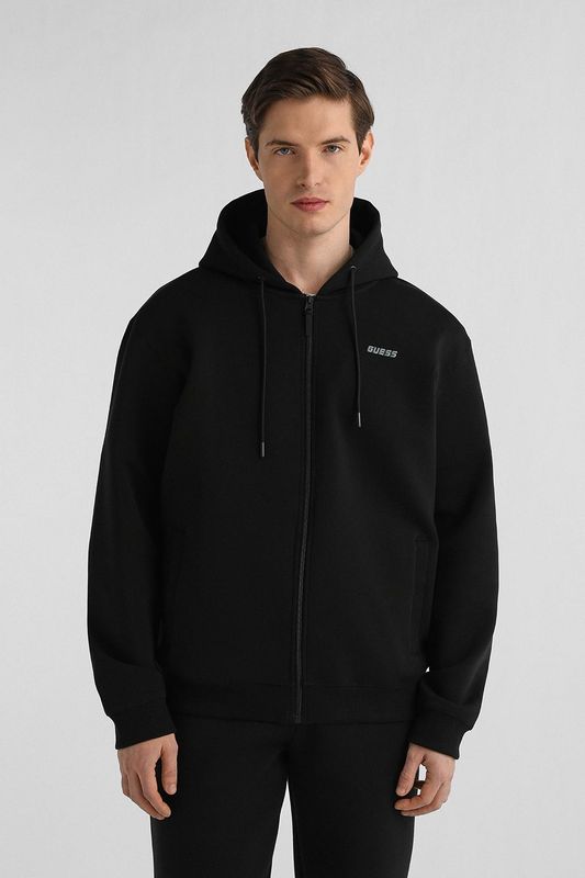 Толстовка хлопковая на молнии с капюшоном Guess