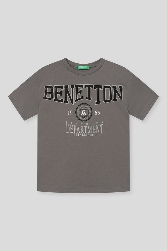 Футболка хлопковая с принтом Benetton