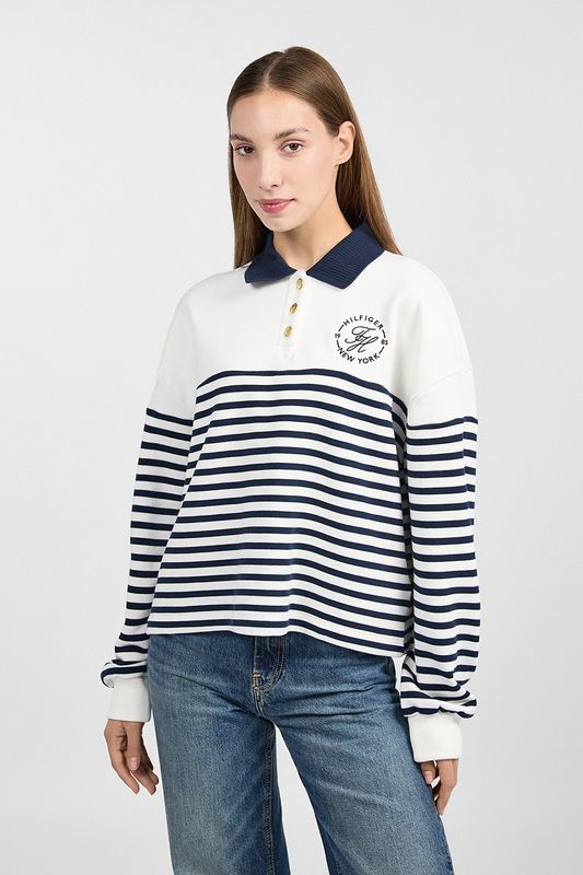 Поло хлопковое с длинным рукавом Tommy Hilfiger