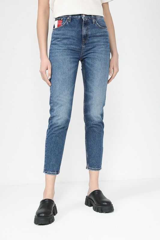 Джинсы с эффектом потертости укороченные Tommy Jeans