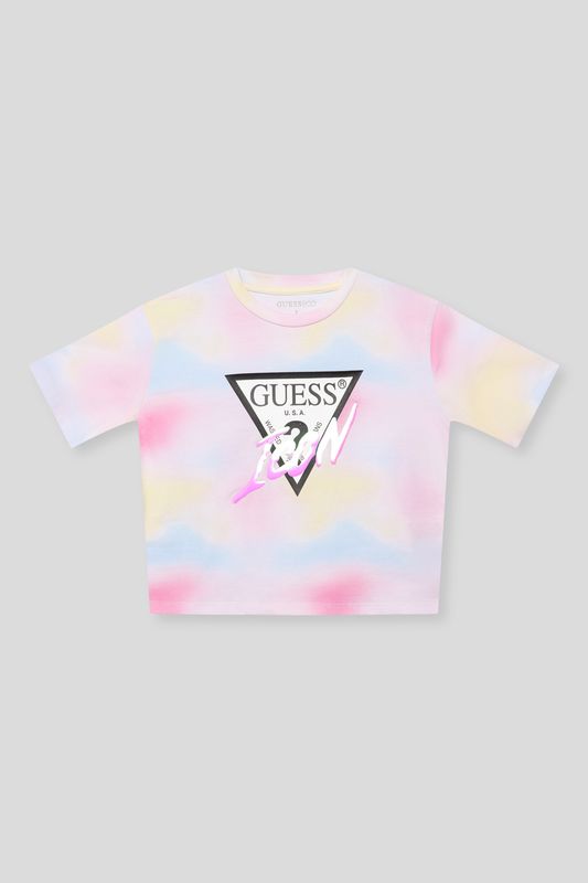 Футболка хлопковая с принтом и логотипом Guess