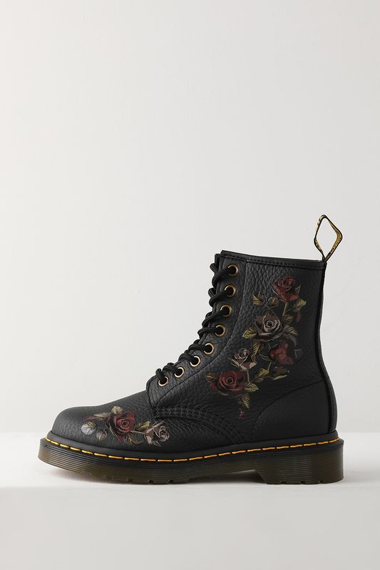 Ботинки кожаные с принтом Dr Martens