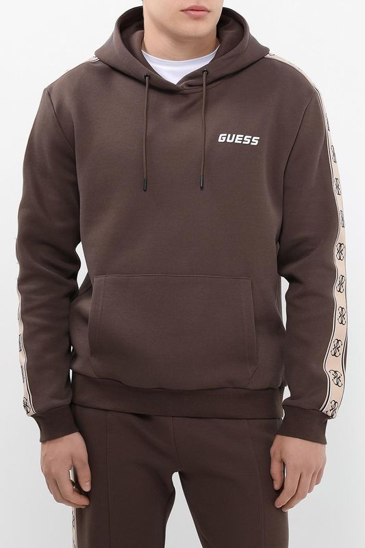 Худи хлопковое с тесьмой и карманом Guess