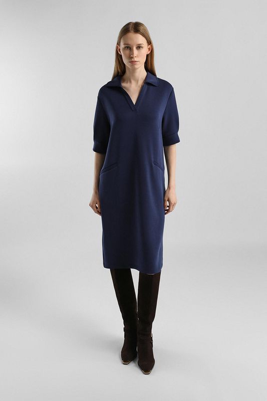 Платье трикотажное с воротником поло Betty & Co