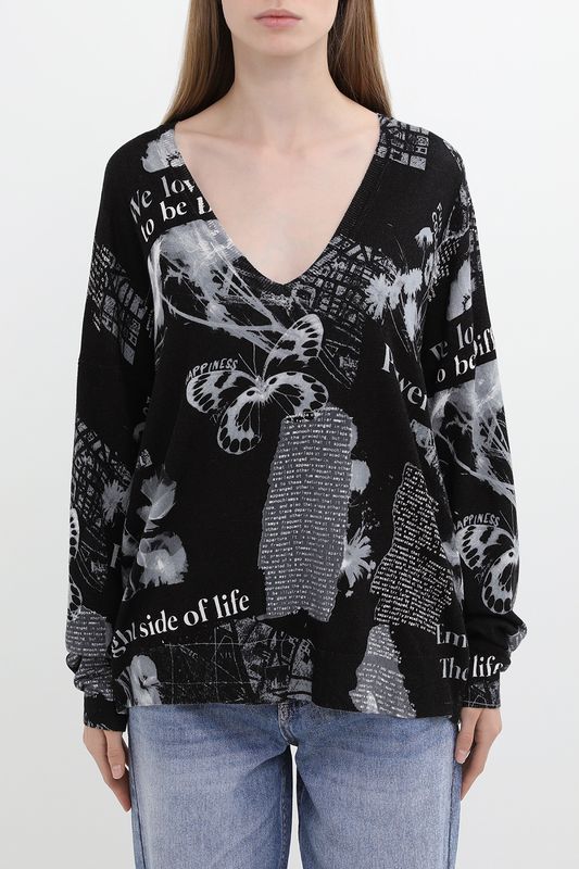 Пуловер c текстовым принтом Desigual