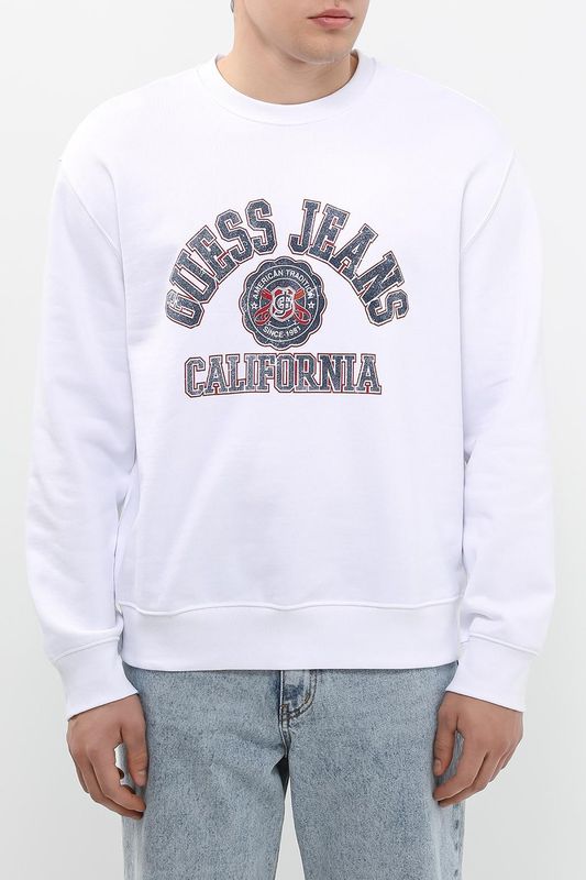 Свитшот хлопковый с принтом Guess Jeans