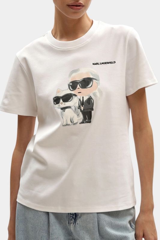 Футболка хлопковая с принтом Karl Lagerfeld