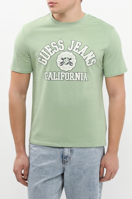 Футболка хлопковая с принтом Guess Jeans