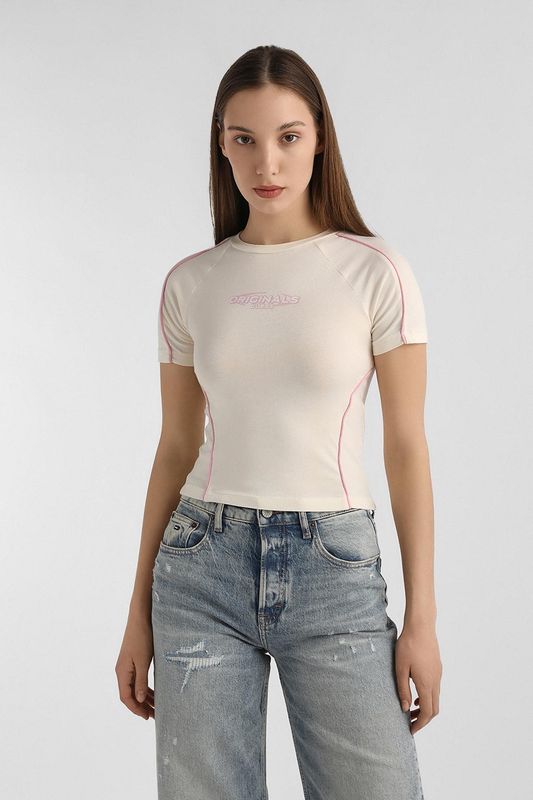 Футболка хлопковая облегающего кроя Guess Jeans