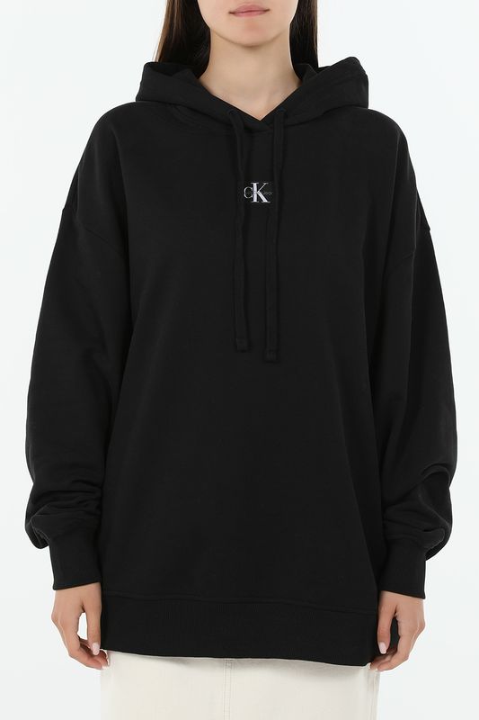 Худи хлопковое свободного кроя Calvin Klein Jeans