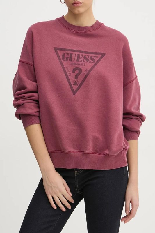 Свитшот хлопковый с логотипом Guess