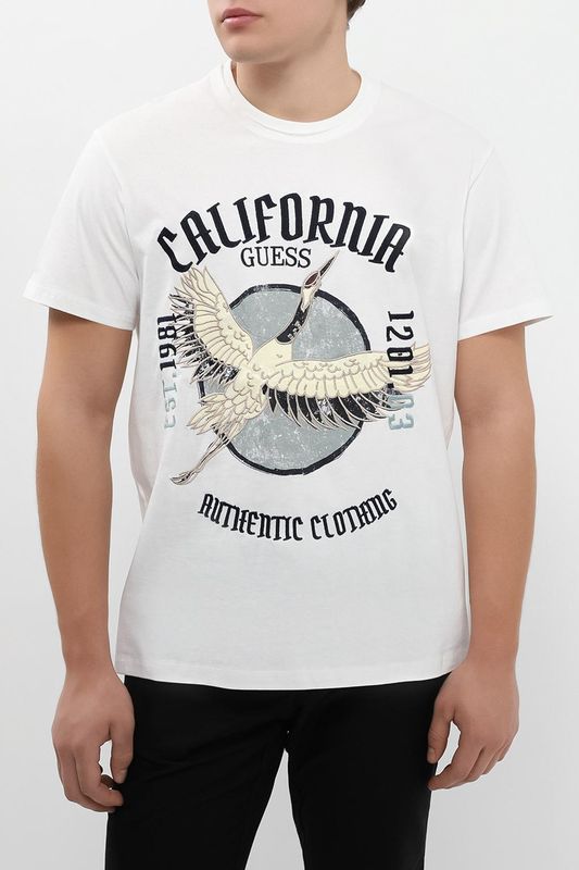 Футболка хлопковая с логотипом Guess