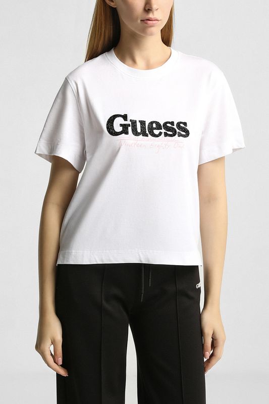 Футболка хлопковая с логотипом Guess